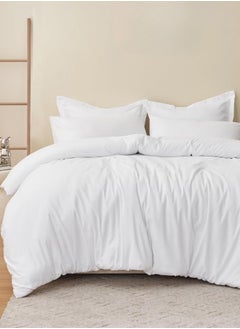 Buy Premium Collection  Plain White Color Various Sizes Without Filler Bedding Set in UAE