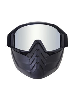 Buy Off Road Half Helmet Mask, Wind And Sand Resistant, Detachable Cycling Glasses in UAE