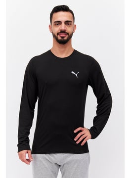 Buy Men Sportswear Fit Long Sleeve Running T-Shirt, Black in UAE