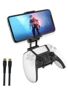 Buy Clip Mount for PS5 DualSense Wireless Controller, Adjustable Mobile Phone Clamp Handle Bracket Gaming Holder Mount Stand for Playstation 5 Controller DualSense,Black in UAE