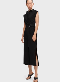 Buy Belted Side Slit Dress in UAE