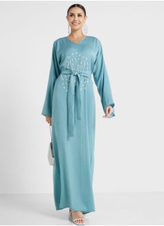 اشتري Embroidered Belted Jalabiya في الامارات