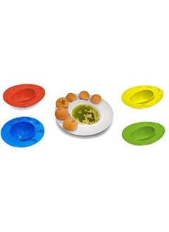 Buy Panipuri Gol-Gappe Serving Plates, Food-Grade Plastic Plates (Pack Of 4, Assorted Color) in Saudi Arabia