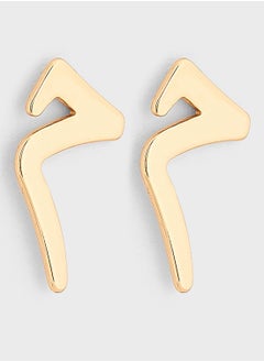 Buy Arabic Initial "M" Stud Earrings in UAE