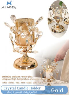 Buy Candle Holder, Candle Holders Flower Branch Crystal Candle Holder Decoration Lamp Luxury Romantic Dining Table Candle Light Dinner Props Home Decoration Candle Holder Centerpiece in Saudi Arabia