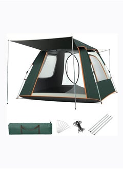 Buy Instant Tent Camping Automatic Easy Pop Up Tent With Mat, 4-6 Persons Waterproof Windproof Anti-UV Stable Portable Lightweight Dome Tent for Family Friends Backpacking Travel Picnic in Saudi Arabia