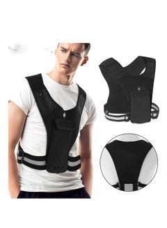 Buy Running Vest Phone Holder, Adjustable Waistband Reflective Training Workout Gear with Pocket, Hands Free Breathable Sports Vest for Phone Holder for Cycling Walking in UAE