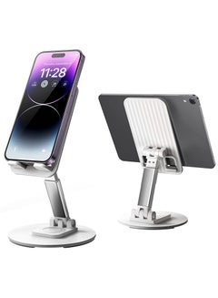 Buy Cell Phone Stand Phone Holder for Desk, Rotatable Adjustable Height Mobile iPhone Stand, Table Portable Foldable Stand for Most Phones, iPhone 14 series, Samsung Galaxy, Tablet/iPad in Saudi Arabia