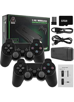 اشتري HD 4K M8 Game Stick Wireless Video Game Console 64GB Built-In 10000 Retro TV Game with Dual 2.4G Wireless Controller for GBA/PS1 في الامارات