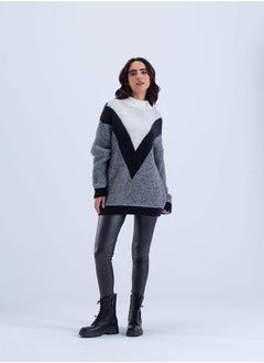 اشتري high-neck-knitted-pullover في مصر