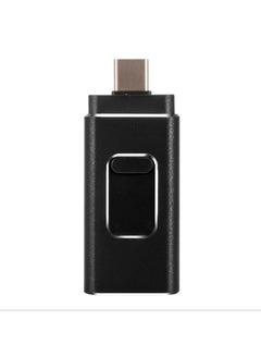 Buy 64GB USB Flash Drive, Shock Proof 3-in-1 External USB Flash Drive, Safe And Stable USB Memory Stick, Convenient And Fast Metal Body Flash Drive, Black Color (Type-C Interface + apple Head + USB) in Saudi Arabia