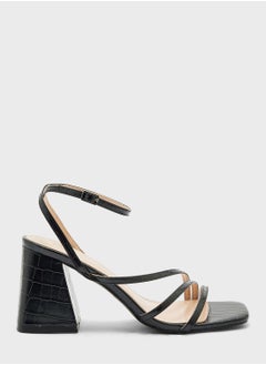 Buy Mult Strap Mid Block Heel Sandal in UAE