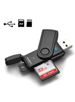 اشتري USB 3.0 SD Card Reader, Micro Memory Card Adapter with Card Cap for TF/ Micro SDXC/ Micro SDHC/ Micro SD/ SD/ SDXC/ SDHC/ UHS-I Card USB SD Card Reader Compatible with Windows, OS, Android في الامارات