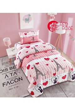 Buy Comforter set with children's drawings, 3 pieces, compressed quilt, size 160*220cm in Saudi Arabia