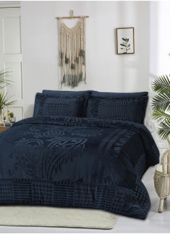 Buy Velvet Comforter Sets, 5 Pcs Single Size, Fits 120 x 200 cm Single Size Bed, With Removable Filling, Soft, Warm in Saudi Arabia