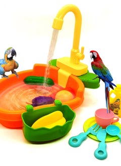 اشتري Automatic Bird Bath with Faucet - Perfect for Parakeets & Budgies, Refreshing Pool Experience for Small & Medium Birds! في الامارات