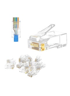 Buy Ntech Cat6 RJ45 Ends Cat6 Connector Cat6 / Cat5e RJ45 Connector Ethernet Cable Crimp Connectors UTP Network Plug for Solid Wire and Standard Cable 100-Pack in UAE