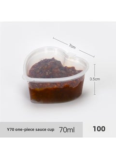 Buy Disposable Sauce Cups with Lids 70ml heart-shaped conjoined 100 in Saudi Arabia