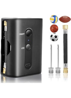 Buy Electric Ball Pump (20psi), Portable Basketball Pump with 2 Needles, Rechargeable Air Pump Ball Inflator for Basketball Soccer Volleyball Football Sports Ball Equipment in Saudi Arabia