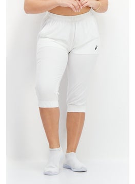 Buy Women Sportswear Fit Training Capri Shorts, White in UAE