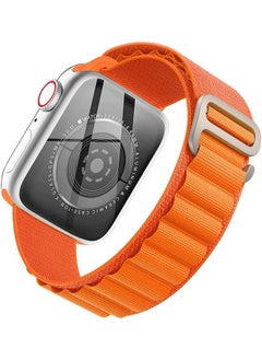 اشتري Alpine Loop Nylon Bands Compatible with Apple Watch Band 42mm 44mm 45mm 49mm Women Mens, Adjustable Sport with Metal G-Hook Braided Strap for iWatch Ultra Series SE 8/7/6/5/4/3/2/1,Orange في الامارات