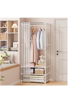 Buy Portable Closet Wardrobe Clothes Storage with 3 Shelves and Hanging Rail,Non-Woven Fabric, Quick and Easy Assembly in UAE