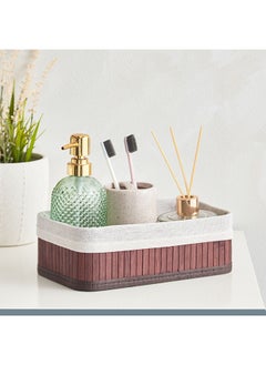 اشتري Knock Down Bamboo Collapsible Small Storage Basket 25 x 8 x 15 cm في السعودية