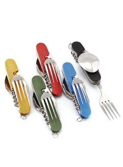 8 PC 4-in-1 Travel Utensils Set Fork Spoon Knife Bottle Opener Camping BPA Free