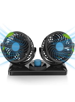 Buy Car Fan, 360 Degree Rotatable Car Fan, 12V Dc Electric 2-Speed Double-Head Fan in Saudi Arabia