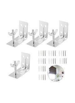 Buy 4 Pcs Corner Braces, Silver L Brackets for Mounting Shade, Wall Mount Angle Connector Brackets for Wood Bamboo Shelf, Wardrobes, Cabinets with Screws in Saudi Arabia