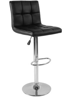 Buy PU Leather Bar Stool with Back Rest Height Adjustable Swivel Pub Chair Home Kitchen Bar stools Backless Stool with Footrest in Saudi Arabia