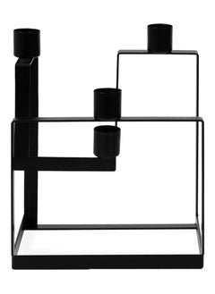 Buy Casta Taper Candle Holder, Black - 17x16 cm in UAE