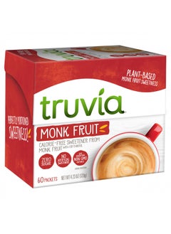 Buy Truvia Calorie-Free Sweetener from the Monk Fruit Packets, 60 Count Monkfruit Box (Pack of 1) in UAE