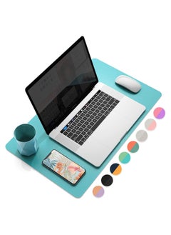 Buy COOLBABY Multifunctional Office Desk Pad, Ultra Thin Waterproof PU Leather Mouse Pad, Dual Use Desk Writing Mat for Office/Home(90*45 CM，Blue + Green) in UAE