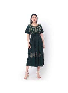 Buy SHORT HIGH QUALITY VISCOSE FRONT EMBROIDERED WITH THIN BELT FRONT TIED ARABIC KAFTAN JALABIYA DRESS in Saudi Arabia