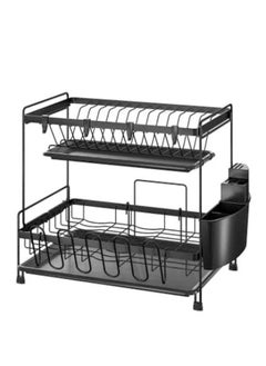 Buy Multi Level Kitchen Dish Rack with Rust Proof Finish - Efficiently Organize and Maximize Storage Space in UAE