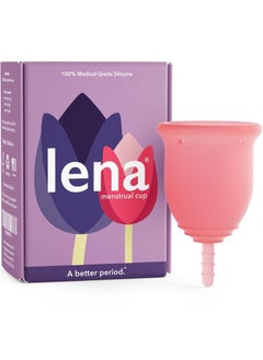 اشتري Sensitive Menstrual Cup - Reusable, Soft Silicone, Super Heavy Flow, Postpartum, Experienced User - Ideal Alternative to Tampons, Pads, Period Underwear - Period Solution - Large Pink - 1 Count في الامارات