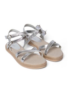 Buy Fancy Faux Leather Sandals With Peep Toe & Strap Design And Jute-Lined Sole. in Egypt