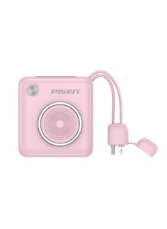 Buy Pisen PD 3.0 Mini Fast Charging 22.5W Power Bank  (10000mAh) with Build-in Type C & Lightening Cable - Pink in UAE