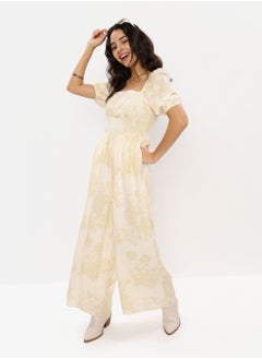 اشتري Puff Sleeve Wide Leg Jumpsuit في الامارات