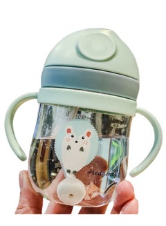اشتري 250ml Sippy Cup for Baby, Baby Bottle Sippy Cups with Handle Graduated, 360° Spill Free Toddler Cup, Sippy Cups for Toddlers, Soft Spout Sippy Cups （Green） في السعودية