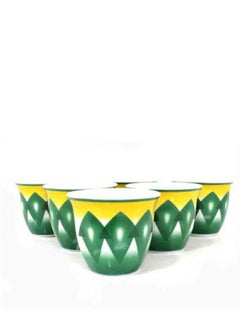 Buy Set of 12 pieces of green tea cups, green in Saudi Arabia