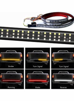 Buy Triple Row Tailgate Light Bar,60 Inch Waterproof LED Strip with 4-Way Flat Connector Wire for Trucks Full Function Running Brake Turn Signal Reverse 432 Pcs Chips in UAE