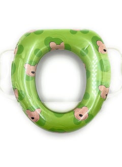 Buy Cushioned Children's Toilet Seat Baby Toddler Child Kids Adapter Seat with Handles Western Toilet Potty Training Seat for Boys Girls Fits Round Oval Toilets Printed Green Bear in UAE