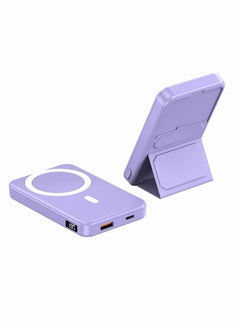 اشتري Magnetic Portable Power Bank Charger for Apple iPhone 14/13 series 10000mah Purple في الامارات