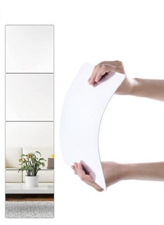 Buy 4-Piece 16 Inch Full Length Flexible Plastic Mirrors for Bedroom, Home Gym, Wall Decor in Saudi Arabia