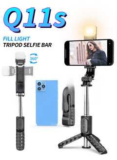 Buy Mini Selfie Stick with Fill Light, Bluetooth, Anti-shake Q11S selfie stick in Saudi Arabia