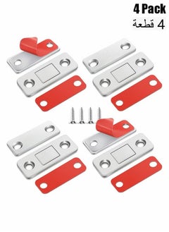 اشتري 4 Pack Magnetic Door Catch, Ultra Thin Cabinet Magnets Stainless Steel Cabinet Door Magnetic Catch, Adhesive Cabinet Door Magnets for Kitchen Closet Drawer Magnetic Cabinet Latch في الامارات