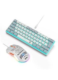 Buy 60% Wired Gaming Keyboard Mouse Combo,RGB Gaming Mice Ergonomic Ultralight 8000DPI Optical Sensor,61 Keys RGB Backlit Gaming Keyboard,Ultra-Compact Mini Waterproof Keyboard for PC Computer Gamer in UAE