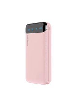 Buy X12 Power Bank High-Capacity 10000mAh LED Portable Charger for Samsung, Xiaomi Mi Mobile - External Battery, Fast Charging, Dual USB Output Pink in UAE